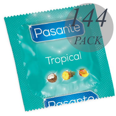 Preservativi Pasante Tropical 144 x – Gusti Esotici Mango, Ananas, Cocco